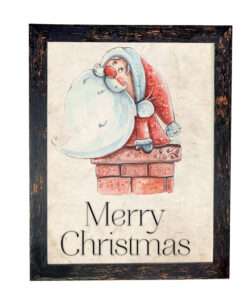 Christmas Frame Vintage Black With Signs Of Aging With Santa Themed K28-69+B41-3-Hoper.gr