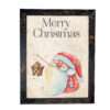 Χριστουγεννιάτικη Κορνίζα Vintage Μαύρη  Με Σημάδια Παλαίωσης  Με Θέμα Άγιος Βασίλης   Κ28-69+B41-4-Hoper.gr