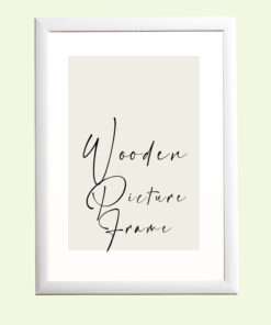 wooden wall frame for photo or diploma color White and with matte glass (K41/071)-Hoper.gr