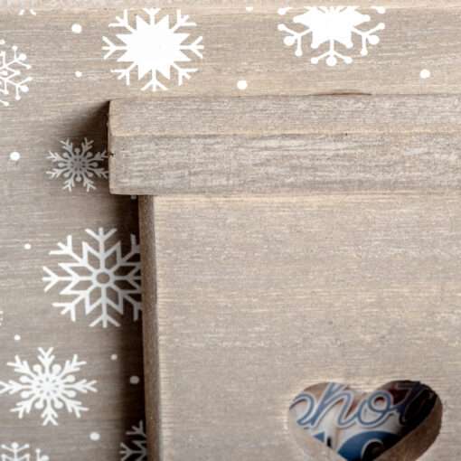 Christmas, beige-white wooden photo frame 10X15 (LK7964)-Hoper.gr