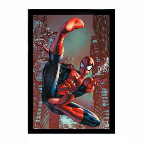Αφίσα Spider-Man (Web Sling)  61x91,5εκ Κορνίζα Ξύλινη Χρώμα Μαύρο Με Ακρυλικό Τζάμι Άθραυστο K1041-69#PP34010-Hoper.gr