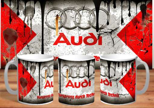 audi ceramic mug 330ml white with gift box "with possibility to add name or wishes (fx)-Hoper.gr