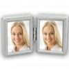 silver-plated mini double frame 9.5x5.5cm for 2 photos 3.5X4.5cm-Hoper.gr