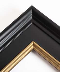 Wooden wall photo frame Black color, Matt glass (K4072-69)-Hoper.gr