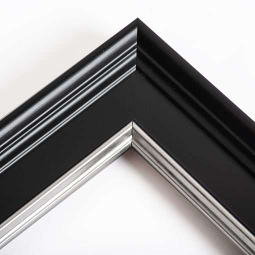 Wooden wall photo frame Black color, Matt glass (K4072-69)-Hoper.gr
