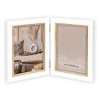 AYAS frame, double wooden multi-frame, for 2 photos 13X18 color white and beige-Hoper.gr