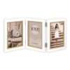 Kορνίζα AYAS,πολυκορνιζα Τριπλή  ξύλινη ,για 3 φωτογραφίες 10Χ15 χρώμα λευκό και μπεζ-Hoper.gr