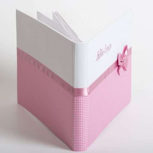 Βιβλίο ευχών - Ευχολόγιο , ροζ καρο   με 80 σελίδες λευκες  30x21 cm     (DFB01)-Hoper.gr