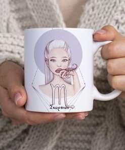 White ceramic mug with the sign AQUARIUS (S200)-Hoper.gr