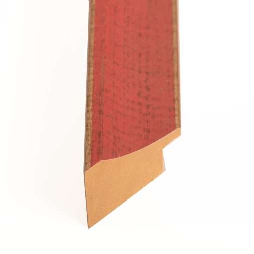 Wooden wall photo frame, red-tile color, Matt glass (K27-34)-Hoper.gr