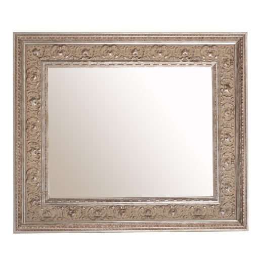 Wooden wall mirror horizontal gold with gold leaf carved shadows gray design Λ405-01-Hoper.gr