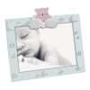 Wooden photo frame, for photo 15x20cm, with natural wood, teddy bear blue, outer dimensions 24x22cm-A1436-Hoper.gr
