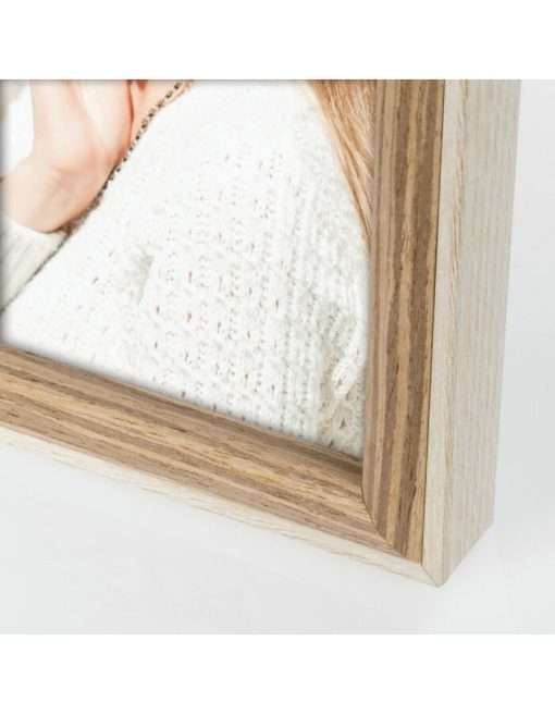 Kriss wooden frame, for photo 13X18 color white and beige natural wood-Hoper.gr