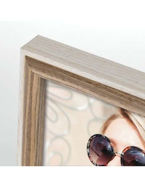 Kriss wooden frame, for photo 13X18 color white and beige natural wood-Hoper.gr