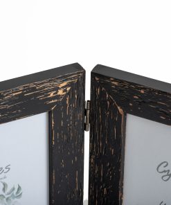 κορνίζα -πολυκορνίζα δυπλή  13Χ18 Cyclades ξύλινη  μαύρη  με σημάδια  παλαίωσης  για  2 φωτογραφίες 13x18-Hoper.gr