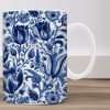 white ceramic mug 325ml Blue delft art 01 the mug is in a gift box-Hoper.gr