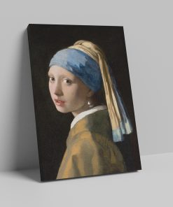 Girl with a Pearl Earring by Johannes Vermeer, 1665 Copy of the work printed on canvas 40×50 with frame-Hoper.gr