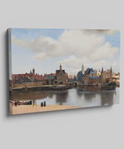 View of Delft by Johannes Vermeer, 1660-1661 Copy of the work printed on canvas 40×50 with frame-Hoper.gr