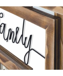 Multi-frame FAMILY wooden wall, brown color, for 8 photos 10X15 & 13x18 dimensions 55x67cm-Hoper.gr
