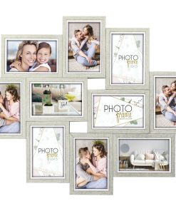 Multi frame BREMA wooden wall, color white and gray, for 10 photos 10X15, dimensions 50x60cm-Hoper.gr