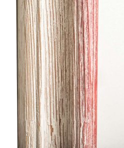 Καθρέπτης ξύλινος τοίχου οριζόντιος χρώμα λευκό – ροζ με σημάδια παλαίωσης   σχέδιο  K103/234-Hoper.gr