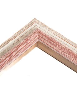 Καθρέπτης ξύλινος τοίχου οριζόντιος χρώμα λευκό – ροζ με σημάδια παλαίωσης   σχέδιο  K103/234-Hoper.gr