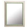 Vertical wooden wall mirror color white - green with signs of aging design K103/ 238-Hoper.gr