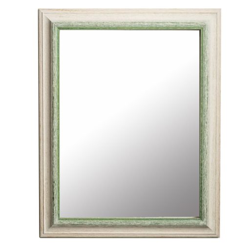 Καθρέπτης ξύλινος τοίχου κάθετος χρώμα λευκό – πράσινο με σημάδια παλαίωσης   σχέδιο  K103/ 238-Hoper.gr