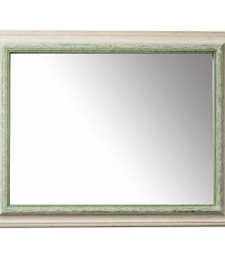 Wooden wall mirror horizontal color white - green with signs of aging design K103/ 238-Hoper.gr