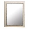 Vertical wooden wall mirror color white - brown with signs of aging design K103/ 267-Hoper.gr