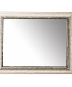 Wooden wall mirror horizontal color white - brown with signs of aging design K103/ 267-Hoper.gr