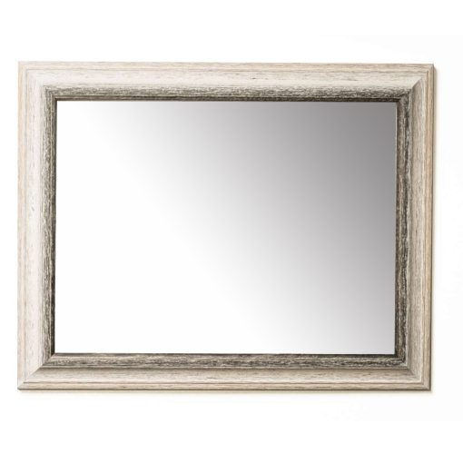 Wooden wall mirror horizontal color white - brown with signs of aging design K103/ 267-Hoper.gr