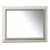 Wooden wall mirror horizontal color white - blue with signs of aging design K103/298-Hoper.gr