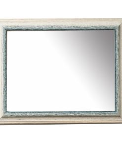 Καθρέπτης ξύλινος τοίχου οριζόντιος χρώμα λευκό – γαλάζιο με σημάδια παλαίωσης   σχέδιο  K103/298-Hoper.gr
