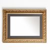 Wooden wall mirror horizontal color matte gold with carvings and dark gray design K2022/1 & 29/64-Hoper.gr