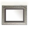 Wooden wall mirror horizontal silver matte with carvings and dark gray pattern K2022/2 & 29/64-Hoper.gr