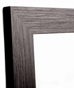 Wooden wall frame 40X50 for photo 40X50 gray color with visible wood grain on the side is black design L691-56-Hoper.gr