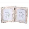 frame - multi-frame double 10X15 Cyclades wooden White with signs of aging for 2 photos 10x15-Hoper.gr