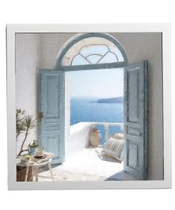 Theme (island 12 ) 1 frame 37x37cm wooden frame color white theme with lamination (K 2033/3+12island)-Hoper.gr