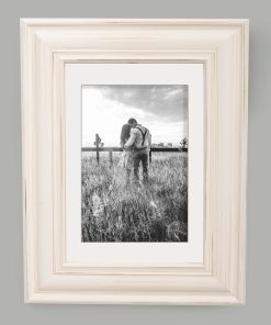 Wooden wall frame 43X53 with passe-partout cardboard for photo 20X30 or 30X40 Color white off-white with Matt glass (L990-03)-Hoper.gr