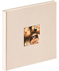 ALBUM WALTHER FUN sand, Beige Book bound album with rice paper with 40 stained pages, cover with photo window. Dimensions: 26x25x3cm (FA205C)-Hoper.gr