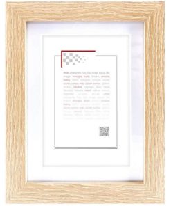 wooden wall frame 40X50 with passe-partout cardboard for photo 30X40 or 40X50 color beige natural wood (PANODIA OSLO)-Hoper.gr