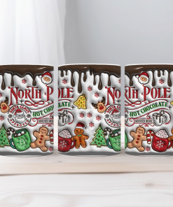 ceramic mug 33Oml white Christmas North pole (With gift packaging)-Hoper.gr