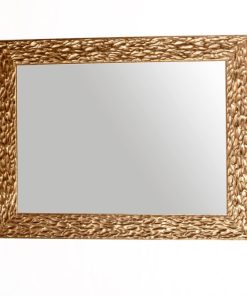 Wooden wall mirror gold matte horizontal design silver tuscane K4004-1-Hoper.gr