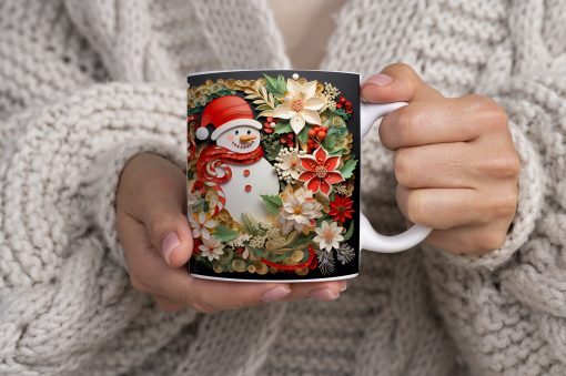 ceramic mug 33Oml white Christmas art christmas art (With gift packaging)-Hoper.gr