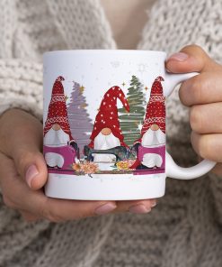 ceramic mug 33Oml white Christmas gnomies christmas lights-Hoper.gr