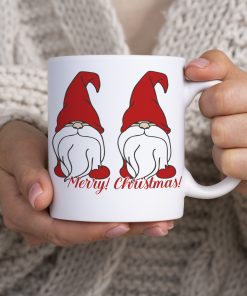 ceramic mug 33Oml white Christmas gnomies merry christmas-Hoper.gr