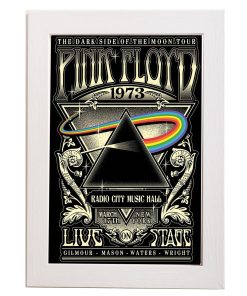 Αφίσα  Pink Floyd(’66)  61x91,5εκ Κορνίζα Ξύλινη Χρώμα Λευκό Με Ακρυλικό Τζάμι Άθραυστο K29-3+PP35188-Hoper.gr