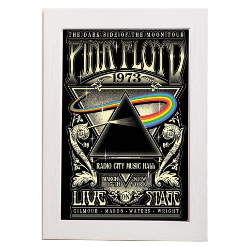 Poster Pink Floyd('66) 61x91.5cm Wooden Frame Color White With Acrylic Glass Unbreakable K29-3+PP35188-Hoper.gr