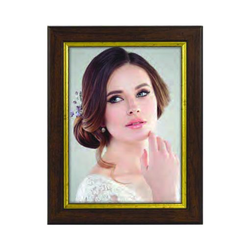 Wooden wall frame 30X40 for photo - diploma or puzzle 30X40 brown color with gold line, design novara-Hoper.gr